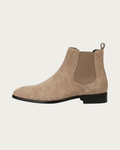 Beige Chelsea Boots Men Side View Suede Finish