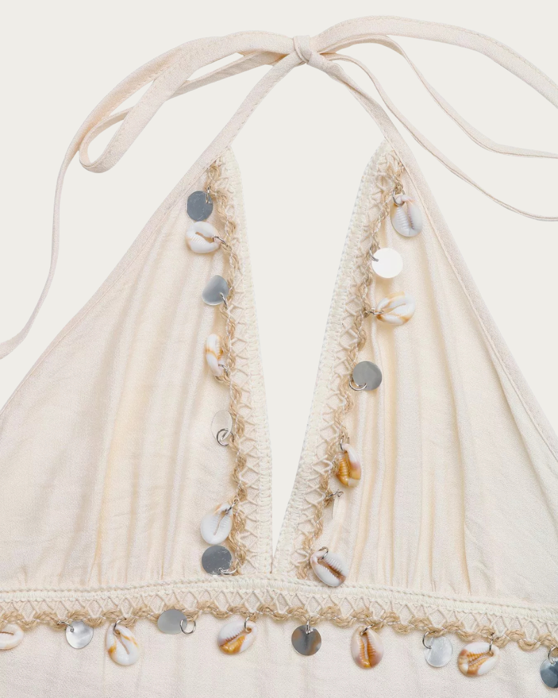 Close Up Of Dress Strap And Neckline Detail