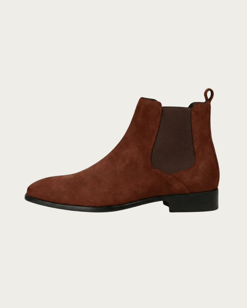 Brown Chelsea Boots Men Side View Casual Style
