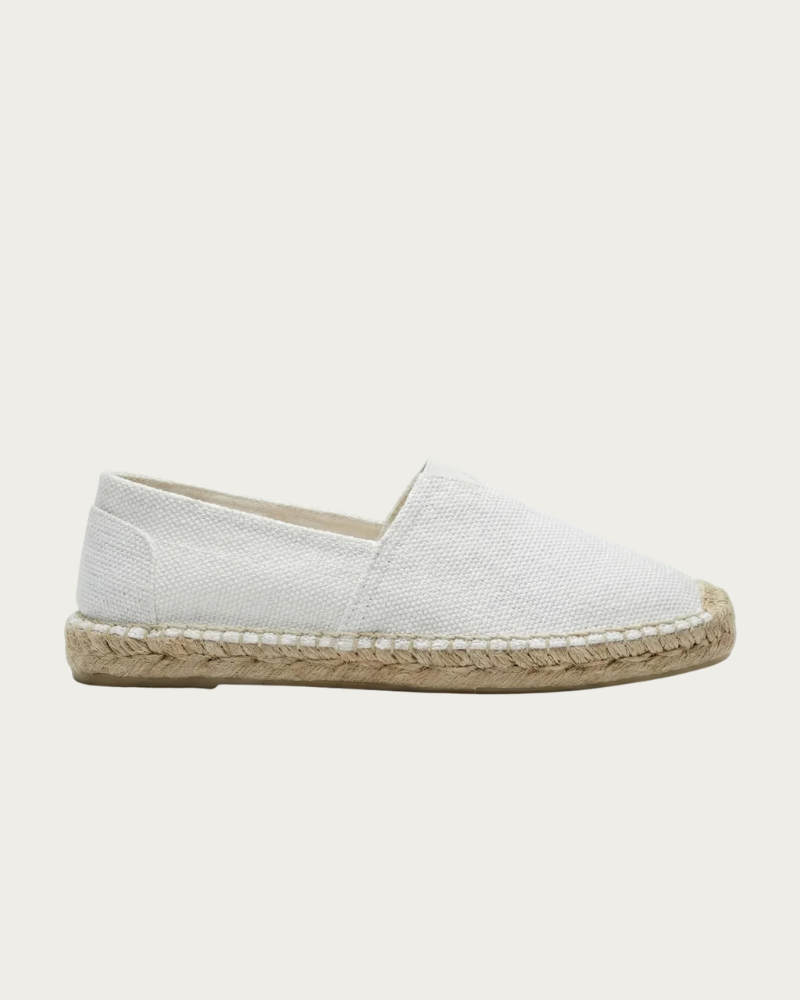 White Slip-On Loafers Side View Clean Design