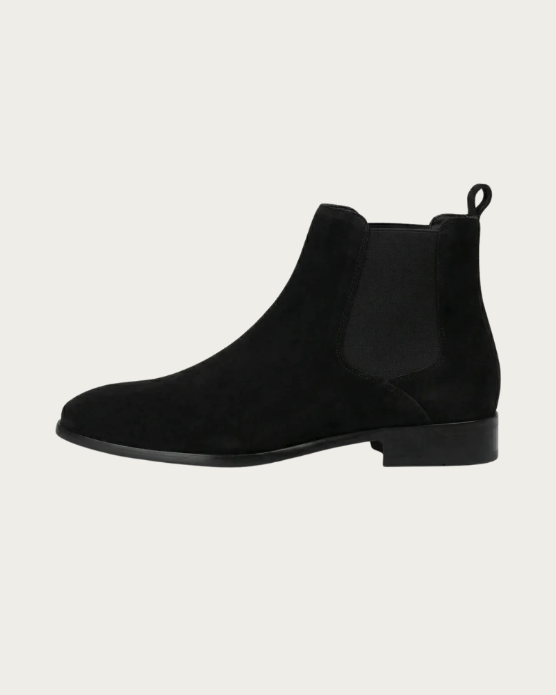 Black Chelsea Boots Men Side View Minimal Design